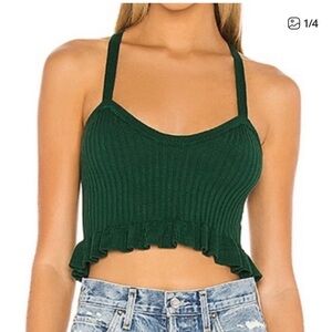 Superdown Green Cropped Top